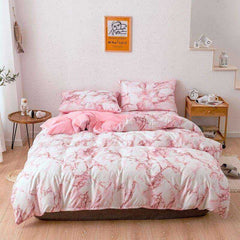 Printed Marble Bed Sets White Black Duvet Cover