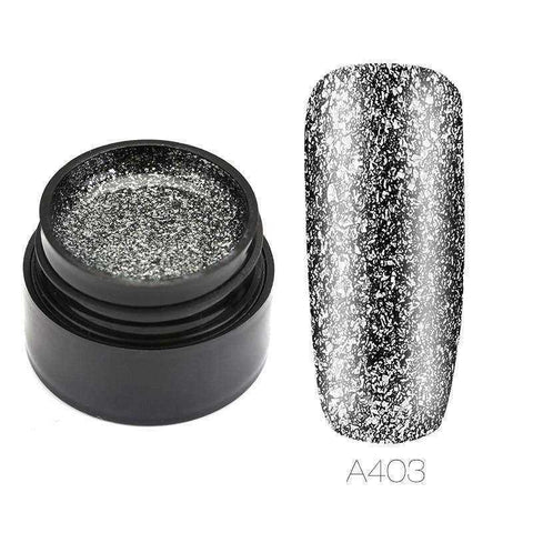 Image of Hybrid Varnishes Gel Nail Polish Set Glitter Platinum Nails Art