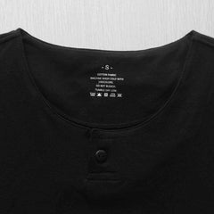 MUSCLE ALIVE Men's Short Sleeve Henleys  T-Shirt Single Button Placket