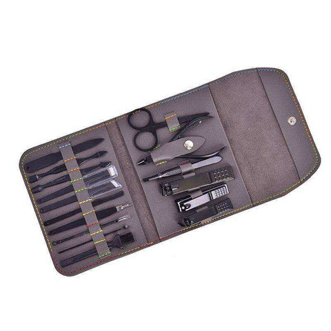 Image of New 16 in 1 Unisex Manicure Pedicure Kit Stainless Steel With Travel Case