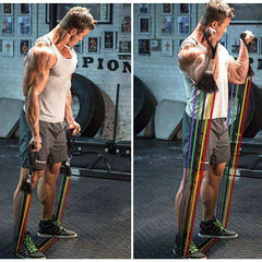 Yoga Fitness Resistance Bands Pull Rope Rubber Expander Set