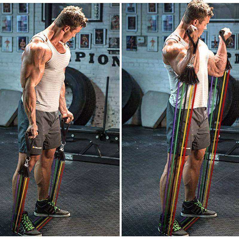 Yoga Fitness Resistance Bands Pull Rope Rubber Expander Set