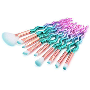 10Pcs Set Foundation Eyebrow Eyeliner Concealer Makeup Brushes