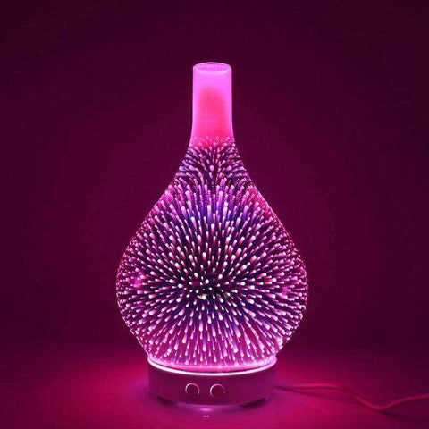 3D Glass Vase Shape Air Humidifier 7 Color Led Night Light