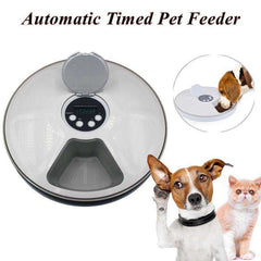 Cat Dog Electric Dry Food 6 Meals 6 Grids Round Timing Automatic Pet Feeder