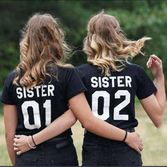Fashion Sister 01 02 Best Friends T Shirts Aesthetic Harajuku Tops