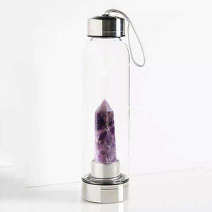 Direct Drinking Natural Glass 500ML Crystal Healing Bottle
