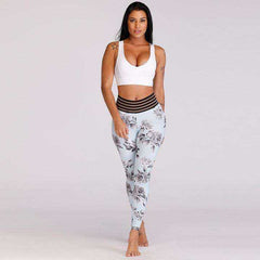 High Waist Floral Pocket Push Up Leggings