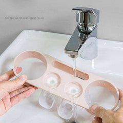 Auto Toothpaste Dispenser Wall Mount Dustproof Toothbrush Shelves