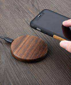 Image of Natural Walnut Wood Wireless Cell Phone Charger