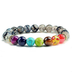 Natural Stone Tiger Eye 7 Chakra Bracelets