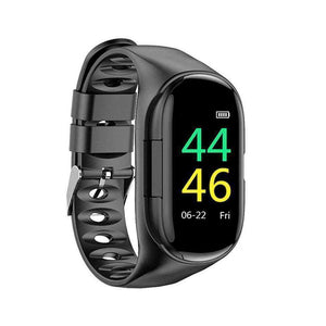 2-in-1 Smart Watch Men Wireless Bluetooth 5.0 Headphones Earbuds Fitness Bracelet Tracker