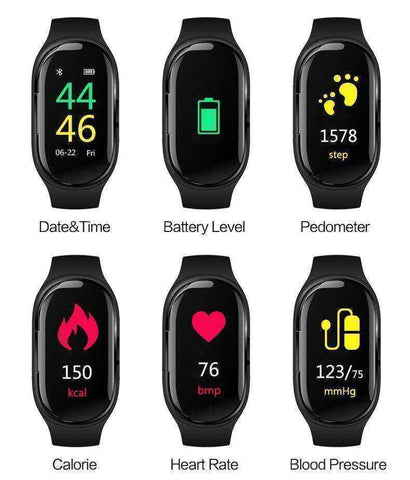 Image of 2-in-1 Smart Watch Men Wireless Bluetooth 5.0 Headphones Earbuds Fitness Bracelet Tracker