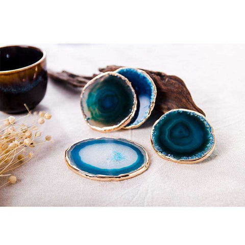 Image of Blue Agate Slice Decorative Tray Roller Coaster