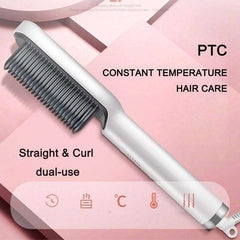 Electric Professional Hair Straightener Heated Comb/Hair Straight & Curly Styling Tool