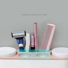 Auto Toothpaste Dispenser Wall Mount Dustproof Toothbrush Shelves