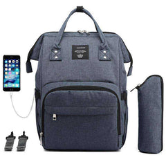 USB Diaper Bag Baby Care Large Capacity Maternity Waterproof Backpack