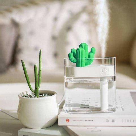 Image of Ultrasonic Air Humidifier Clear Cactus Color Light Mist Maker