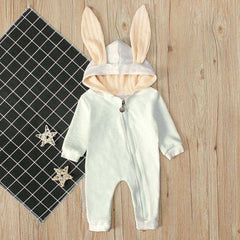 Cutest Baby Warm Bunny Romper Long Ear Hooded Newborn Onesie
