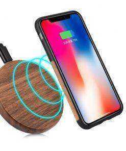 Image of Natural Walnut Wood Wireless Cell Phone Charger
