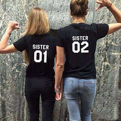 Fashion Sister 01 02 Best Friends T Shirts Aesthetic Harajuku Tops