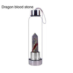Natural Quartz Gemstone Glass Water Bottle