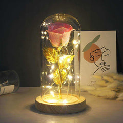Red Rose In A Glass Dome With LED Light