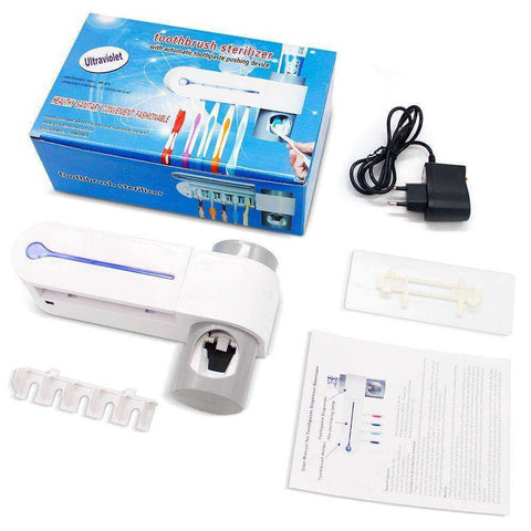 Image of Automatic UV Light Toothbrush Sterilizer and Toothpaste Dispenser