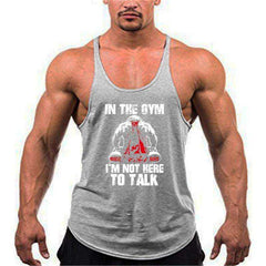 Men Anime Bodybuilding Cotton Stringer Tank Tops