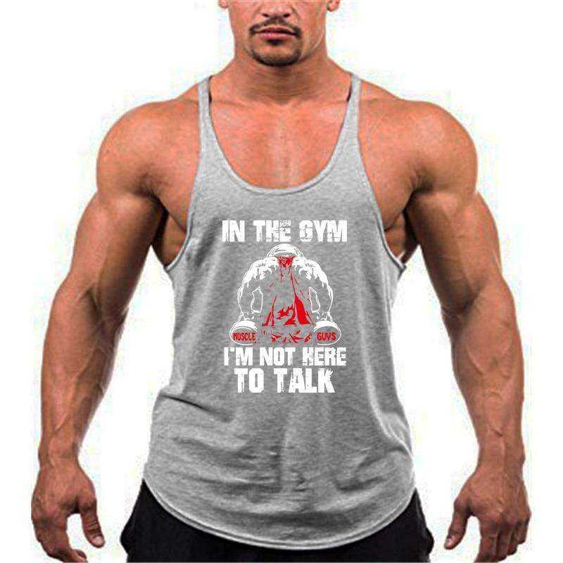 Men Anime Bodybuilding Cotton Stringer Tank Tops