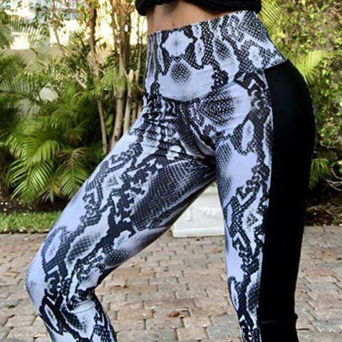 Image of 3D Animal Snake Print High Waist Leggings