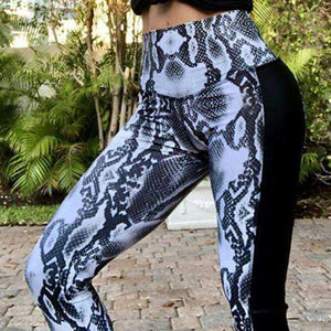 3D Animal Snake Print High Waist Leggings