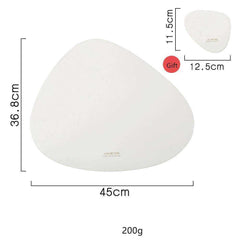 Non Slip PU Leather Tableware Pad Placemat Disc