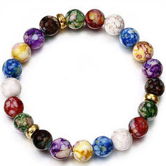 Trendy Lava Stone Imperial Crown And Helmet Charm Bracelet