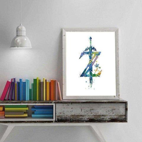 Abstract Watercolor Sword Gamer Breath of the Wild