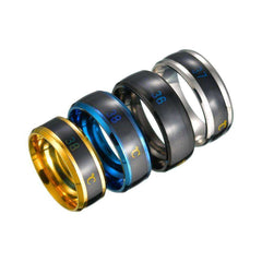Fashion Sensor Real-time Body Temperature Display Ring Stainless Steel