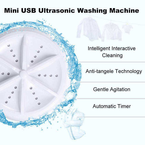Image of 2 in 1 Portable Mini Washing Machine Ultrasonic Washer