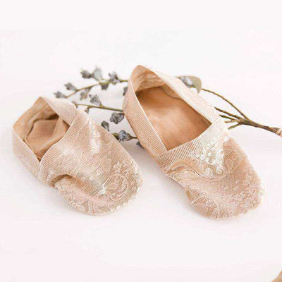 1/2 Pairs Women Girls Lace Flower Short Socks Anti-skid Invisible Ankle Sock Slippers