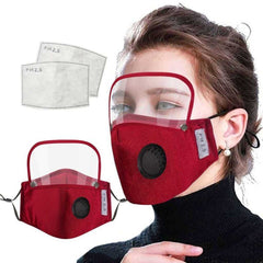 Adults Dustproof Protective Face Mask Eyes Shield With Filters