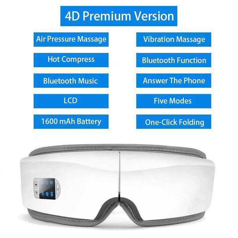 Image of 4D/3D Smart Airbag Vibration Hot Compress Bluetooth Eye Glasses