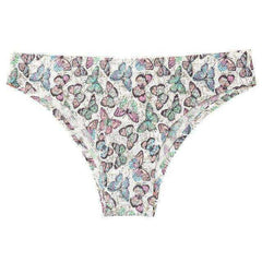 Sexy Seamless Flowers Print  Slip Breathable Underwear For Women
