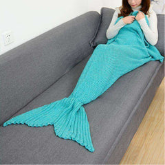 Soft All Seasons Knitted Mermaid Tail Blanket