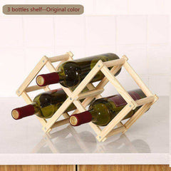 Folding Wooden Wine Bottle Rack Holder Display Shelf
