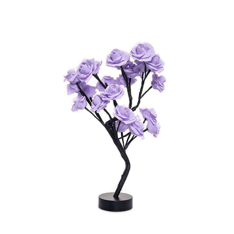 Image of LED Table Lamp Rose Flower Tree USB Night Lights