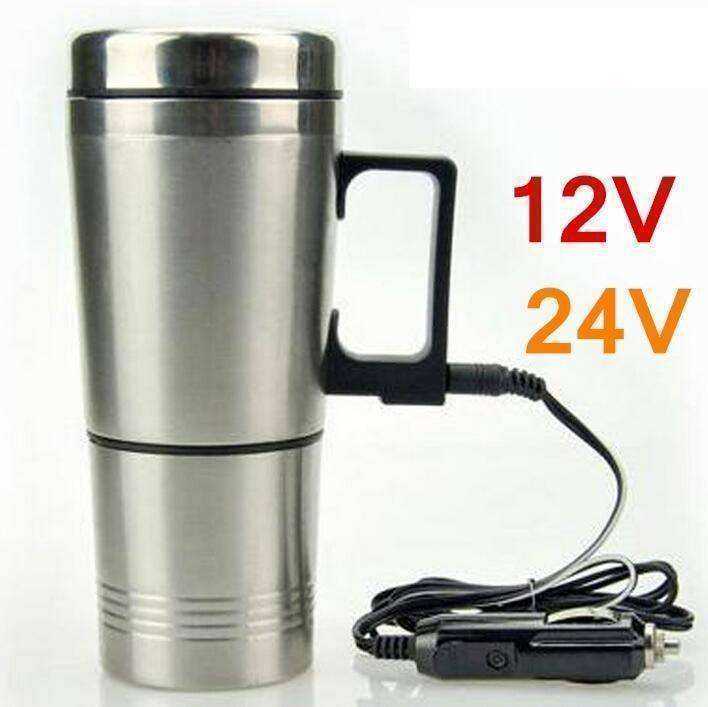 300ml 24v Water Heater Car Heating Cup Stainless Steel Auto Kettle Travel Coffee Tea Heated Mug