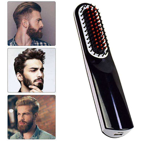 Image of New 3 IN1 Cordless Men Quick Beard Straightener Styler Comb