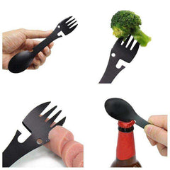 Multifunctional Stainless Steel Knife Fork Knife Spoon Bottle Can Opener Hiking Gear