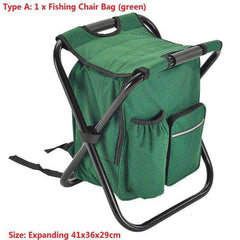 Outdoor Folding Camping Fishing Chair Stool Portable Backpack Seat Bag