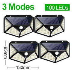 188 LED Solar Light Outdoor 3&4Modes Lamp Waterproof  Motion Sensor