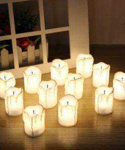 Image of 12Pcs Flameless Battery Candles Cool Tealight